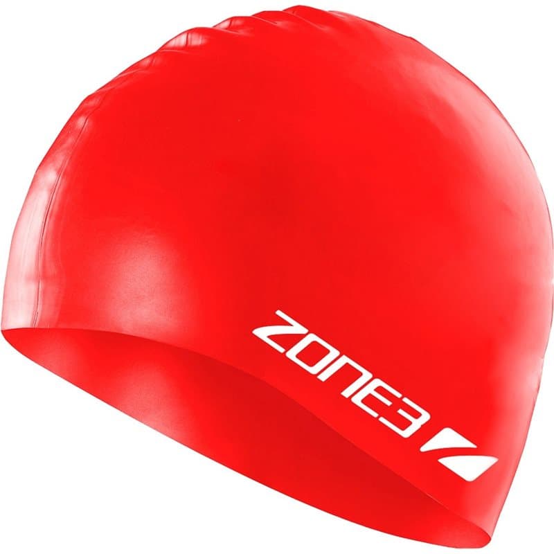Zone3 Silicone Swim Cap U Red