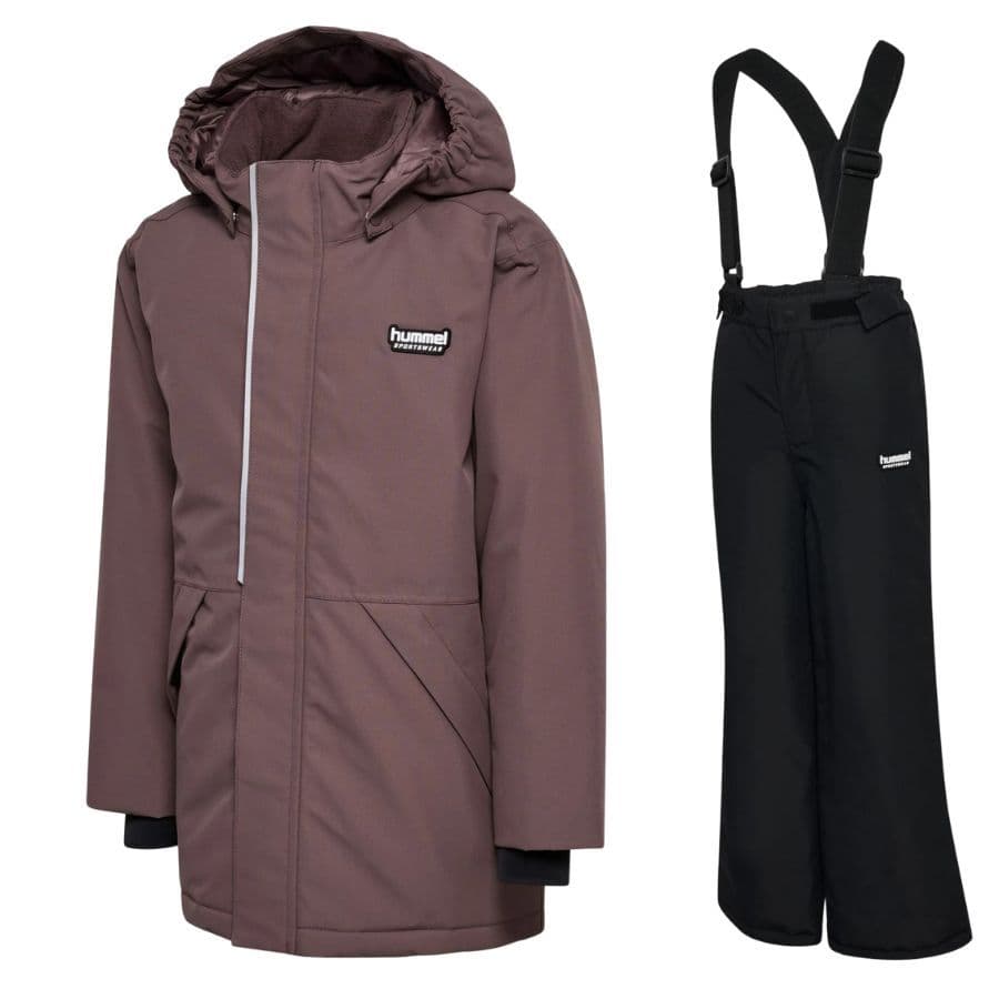 Hummel hmlJR Snow WP 10K laskettelusetti, ruskea/musta, juniori