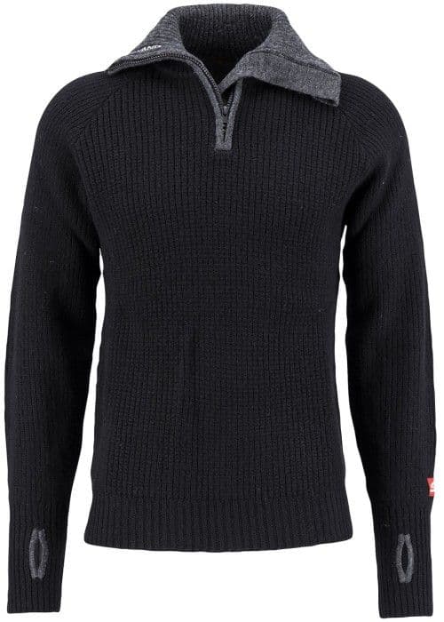 Ulvang Rav Sweater w/zip villapaita, unisex, musta/harmaa