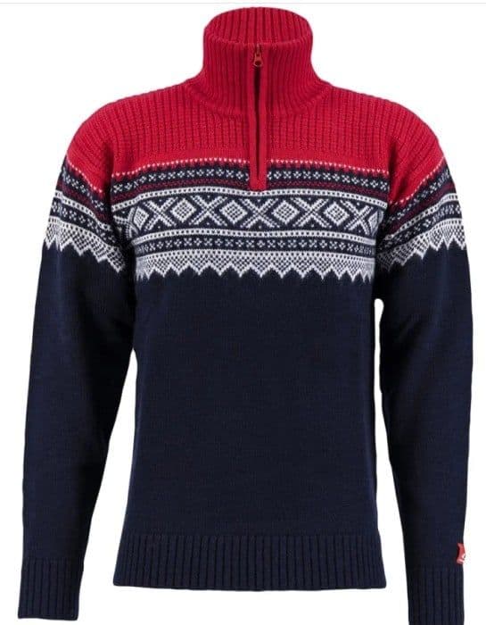 Ulvang Marius Half Zip neulepusero, New Navy/ Red/Vanilla