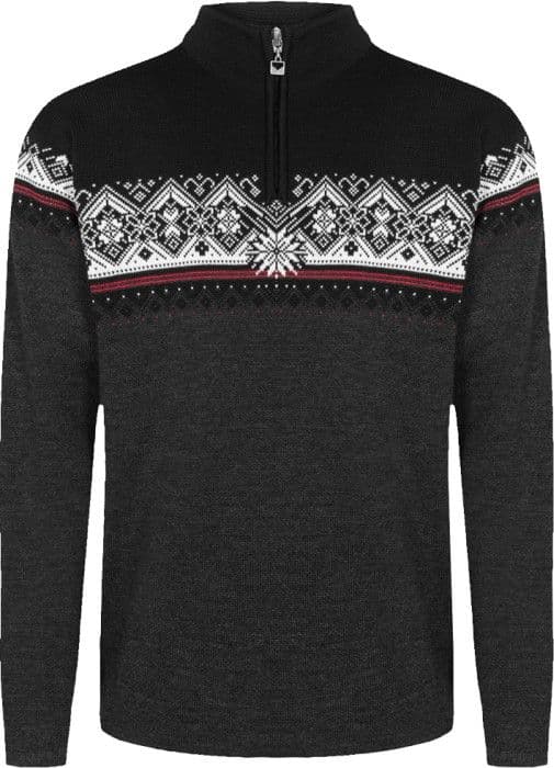 Dale of Norway Moritz Sweater merinovillapaita, Dark Charcoal Raspberry Black