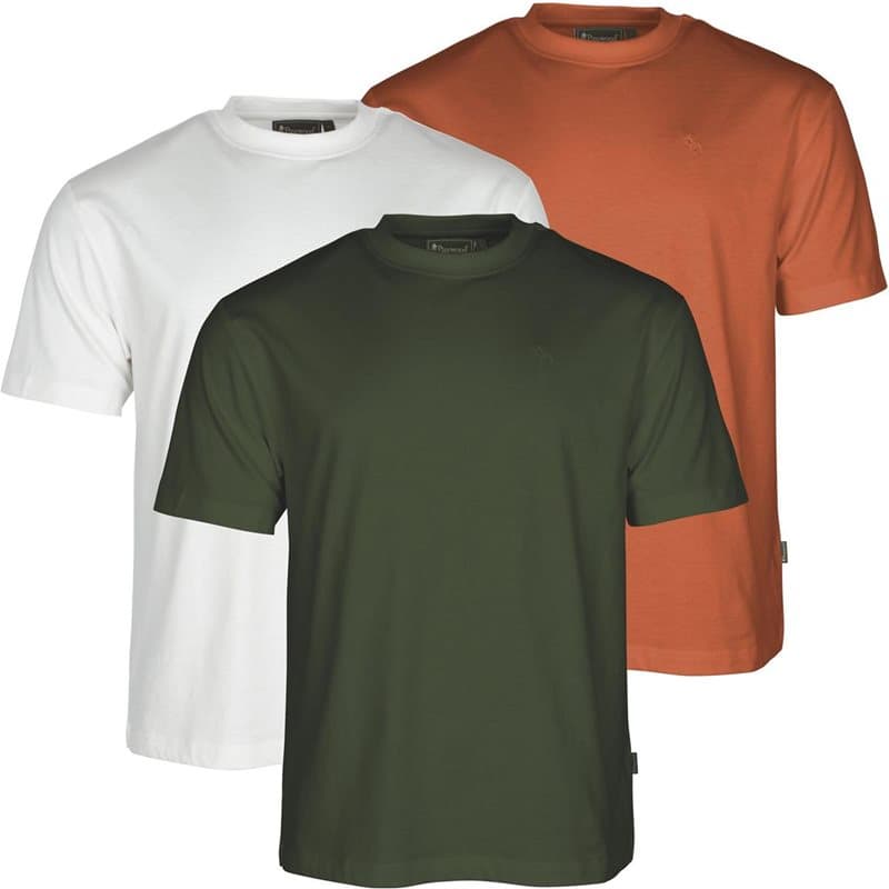 Pinewood 3-pack T-SHIRT White/Pine/B.Orange