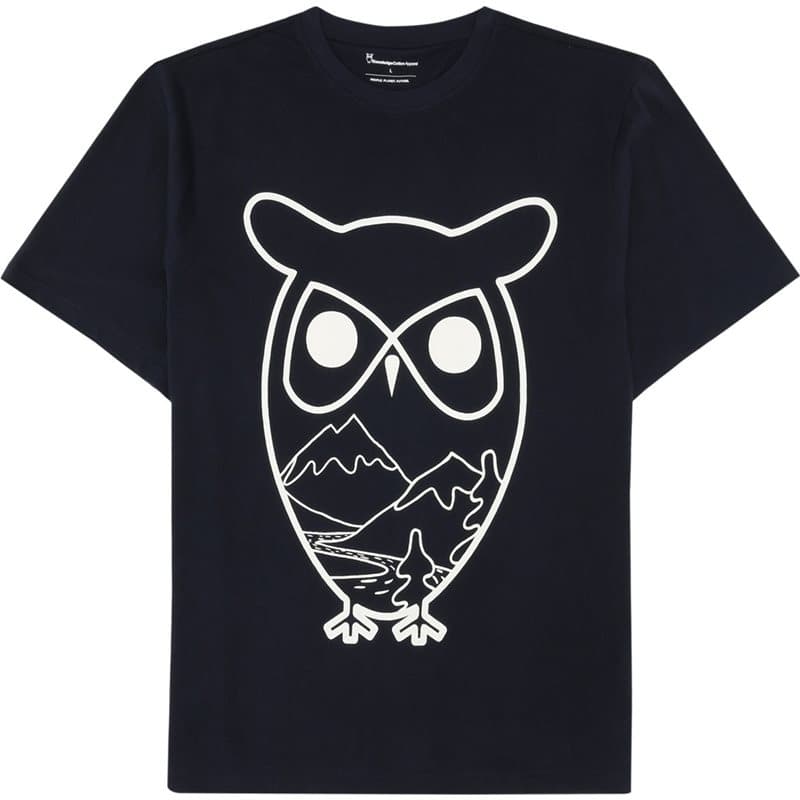 KnowledgeCotton Apparel Regenerative Organic Cotton Front PrintT-Shirt Night Sky