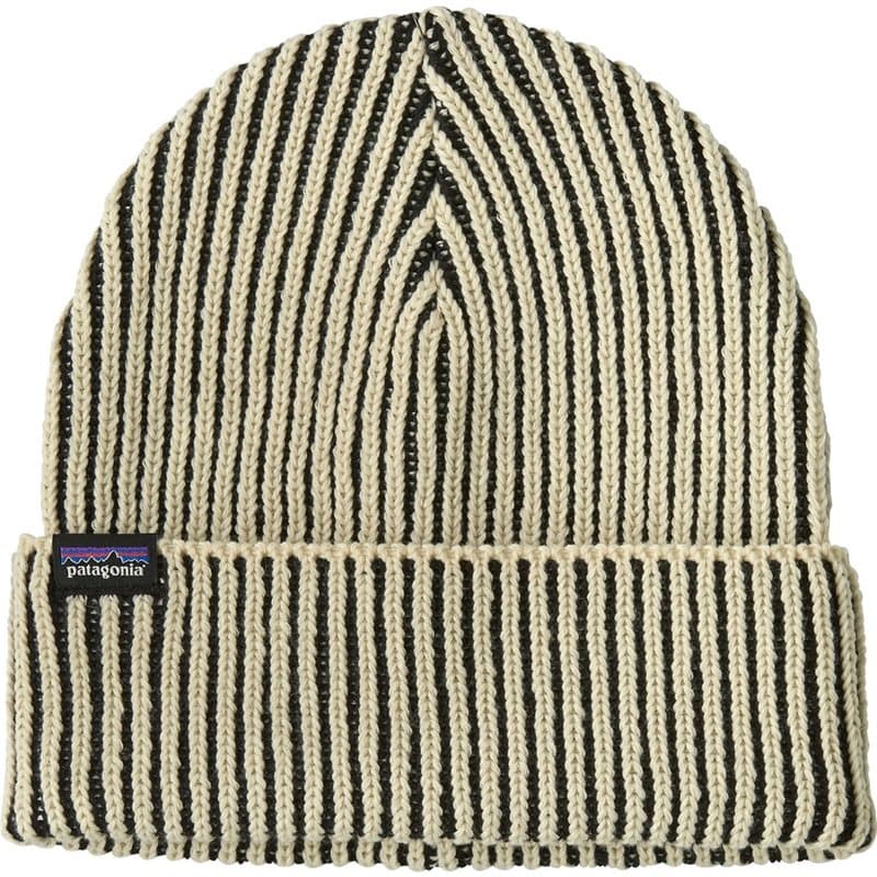 Patagonia Fishermans Rolled Beanie Contrast Stripe: Black