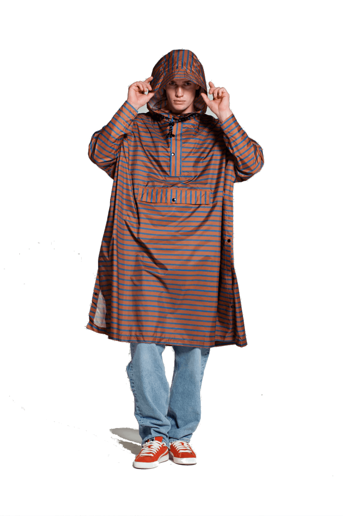 Rainkiss Poncho Breton Blue