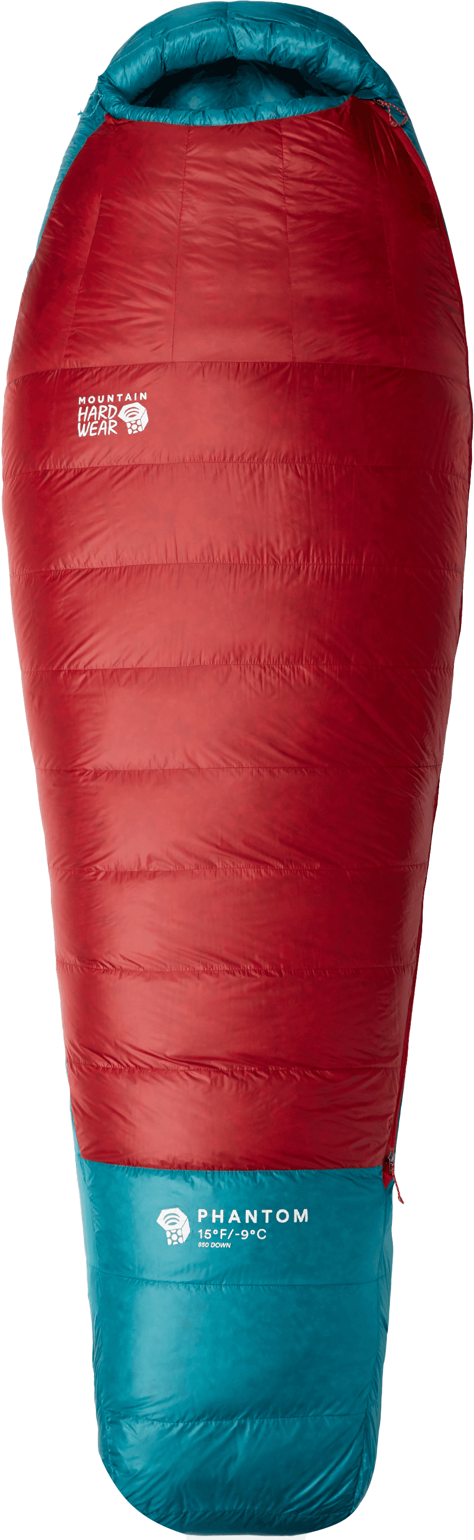 Mountain Hardwear Phantom -9C untuvamakuupussi, punainen/petrooli