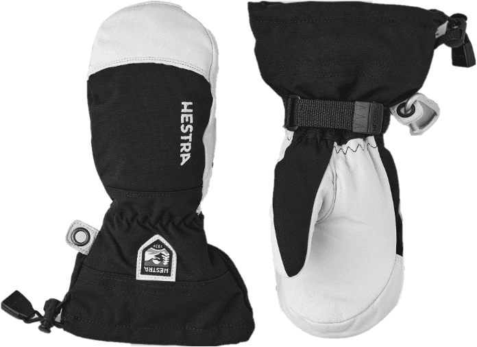 Hestra Army Leather Heli Ski Jr lasten kintaat, musta